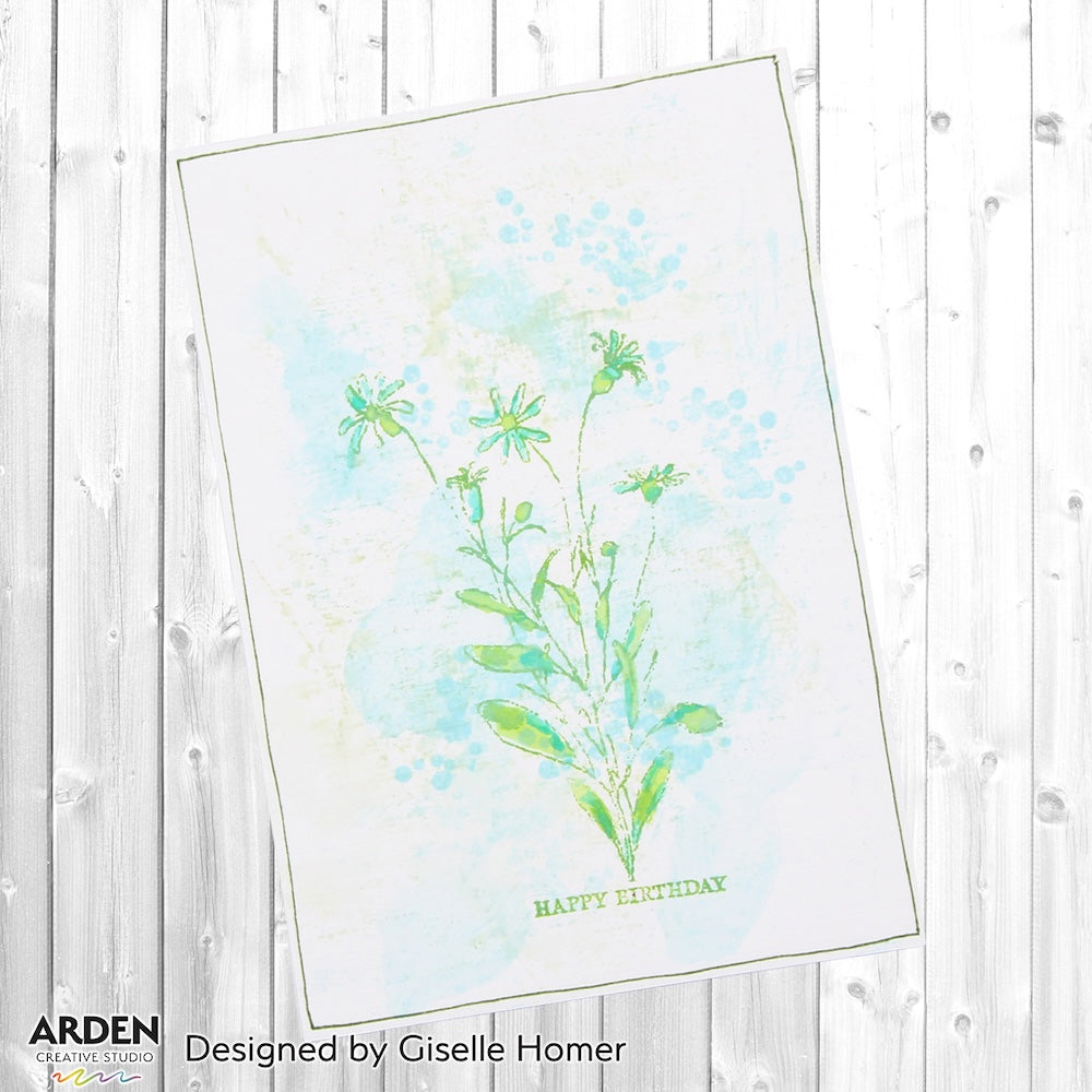 Arden Creative Studio Maker Series Field Notes Stem Sketches Clear Stamp Set acscs0022 happy