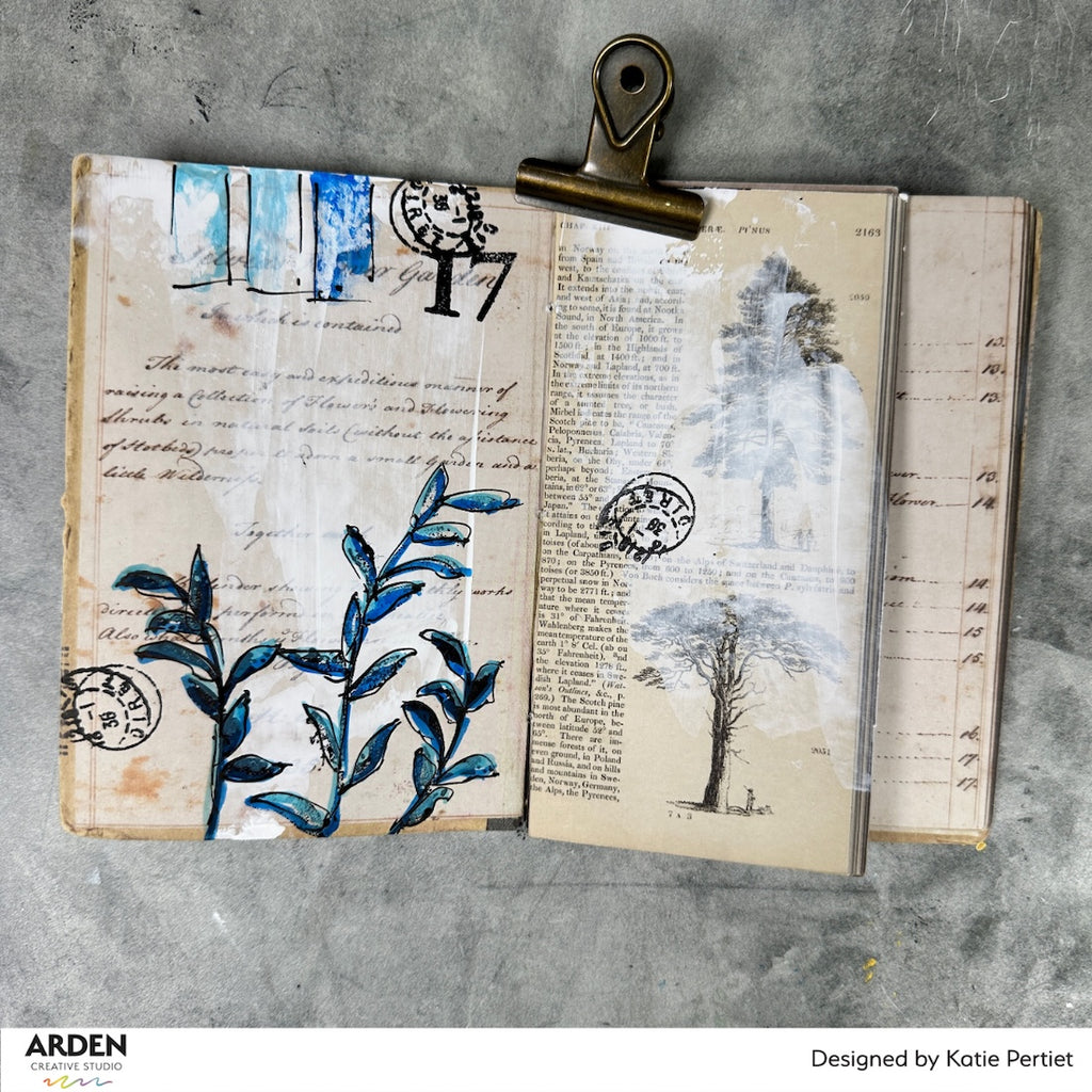 Arden Creative Studio Maker Series Field Notes Stem Sketches Clear Stamp Set acscs0022 tree