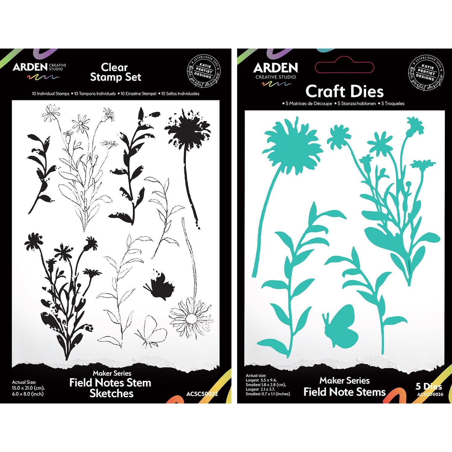 Arden Creative Studio Maker Series Field Notes Stem Stamp and Die Bundle