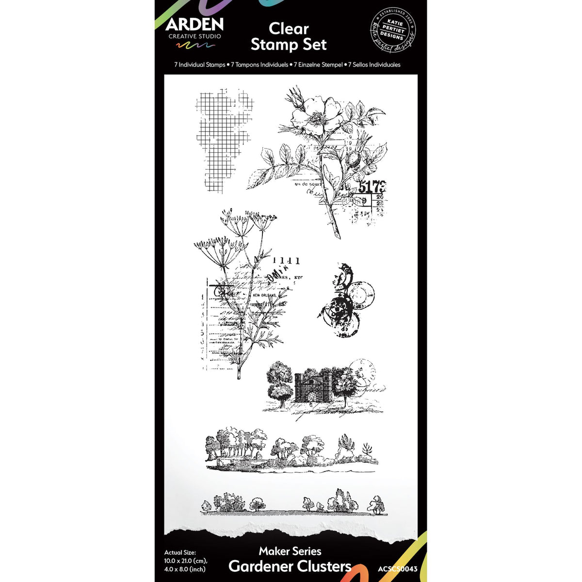 Arden Creative Studio Maker Series Gardener Clusters Clear Stamp Set acscs0043