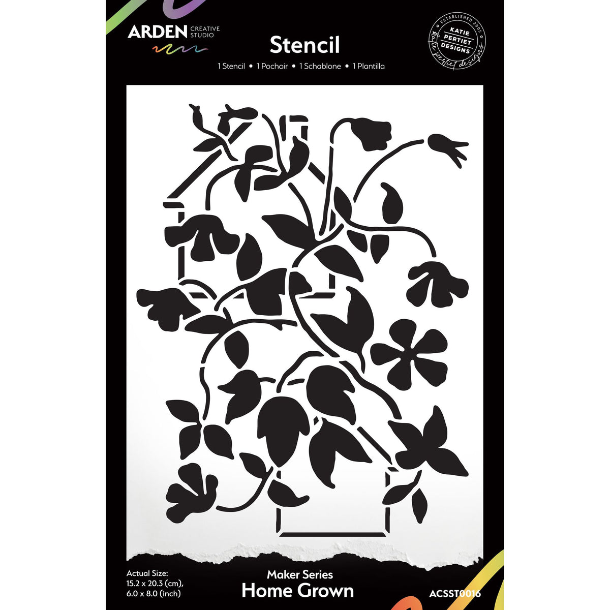 Arden Creative Studio Maker Series Home Grown 6x8 Stencil acsst0016