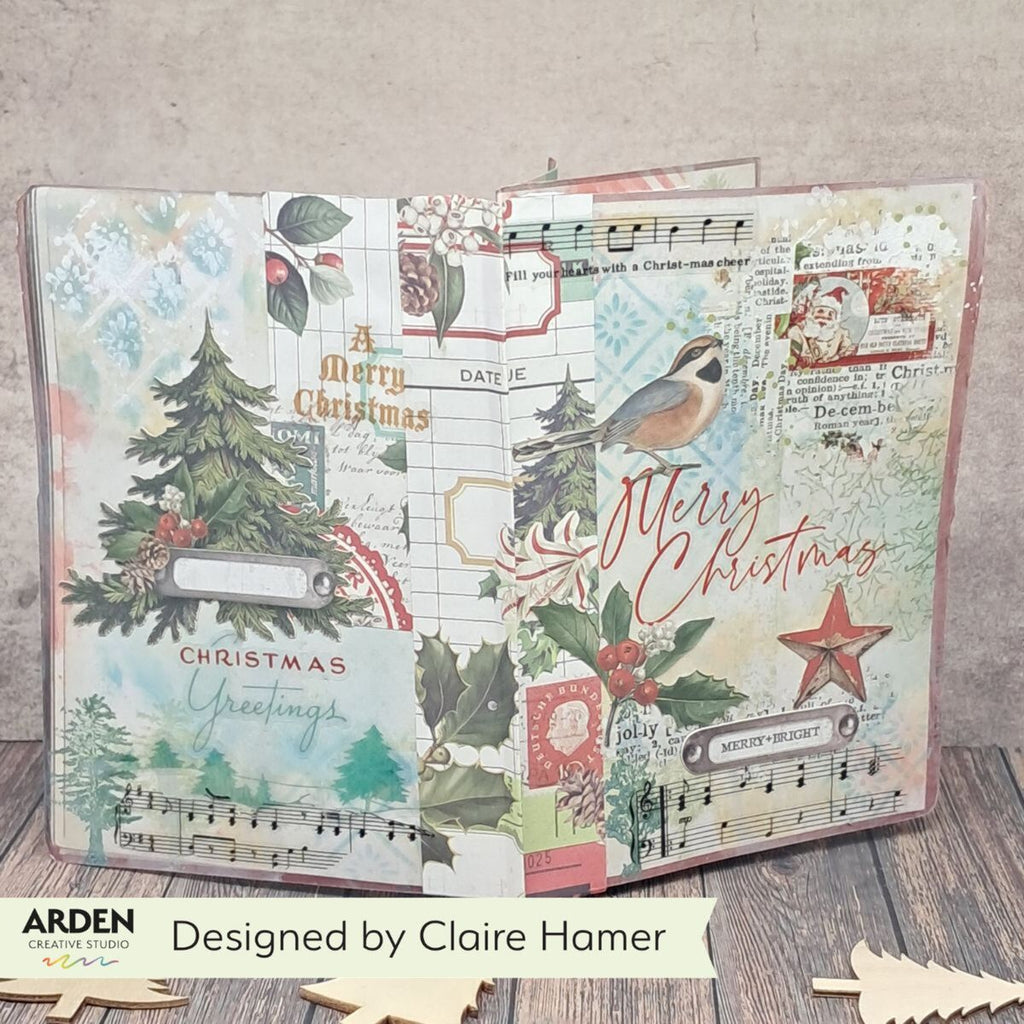 Arden Creative Studio Maker Series Lattice Clusters Stencil acsst0014 bird tree star music notes christmas card
