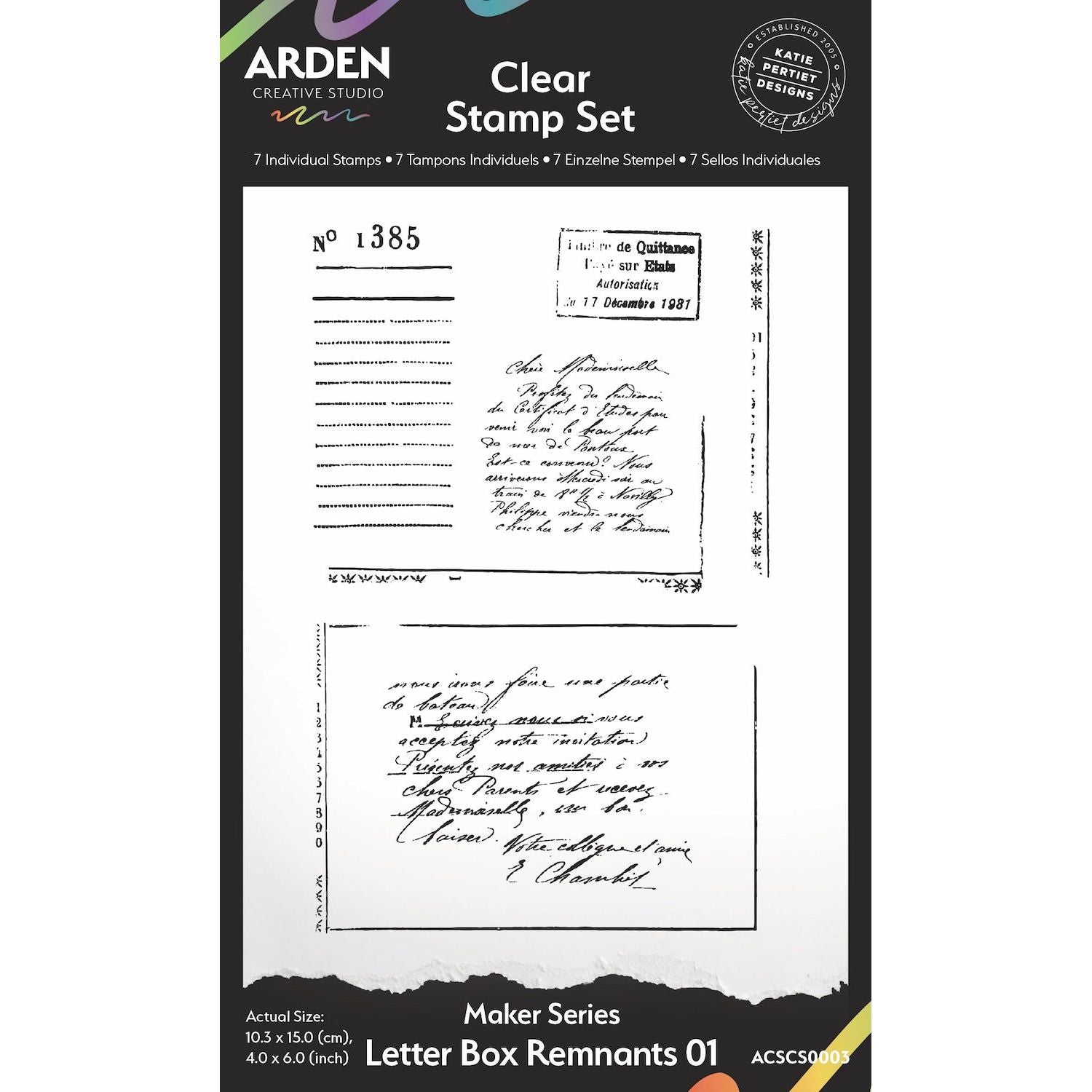 Arden Creative Studio Maker Series Letter Box Remnants 01 Stamp Set acscs0003