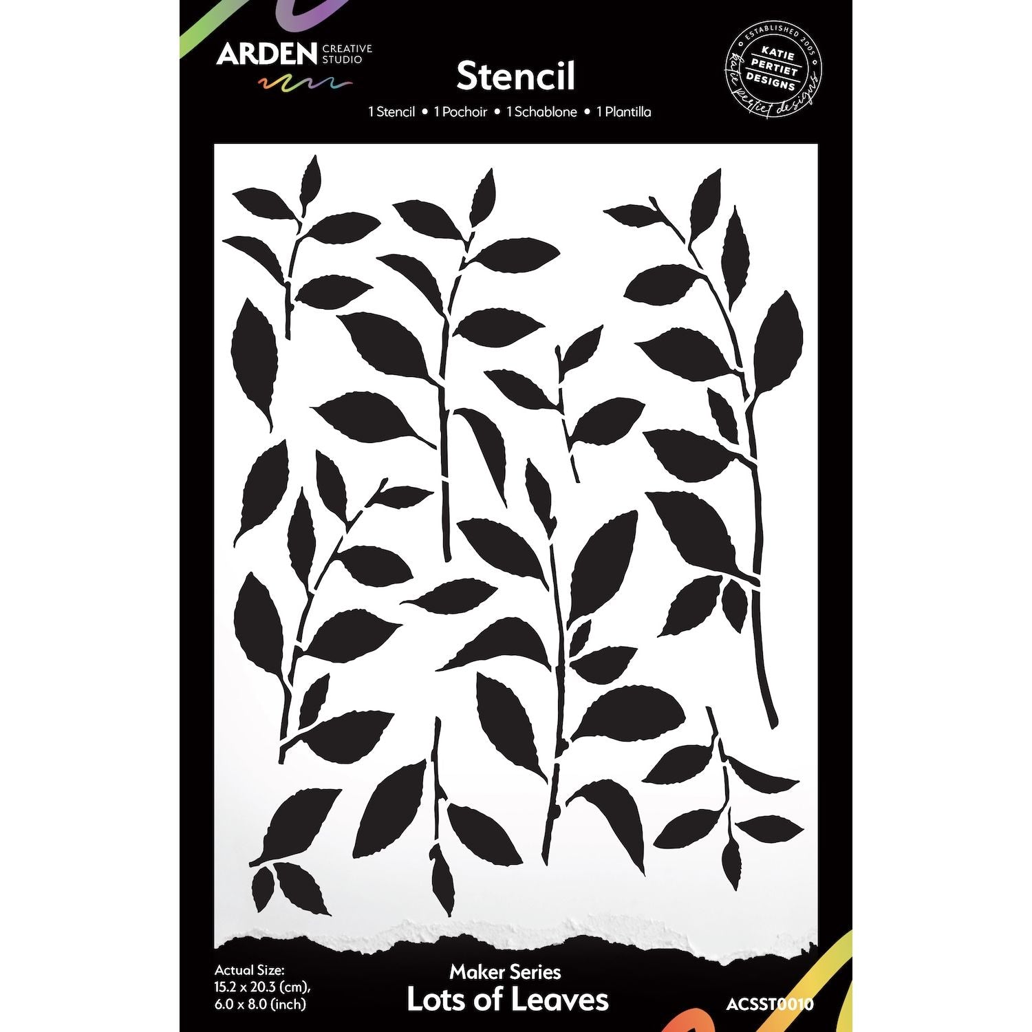 Arden Creative Studio Maker Series Lots of Leaves 6x8 Stencil acsst0010
