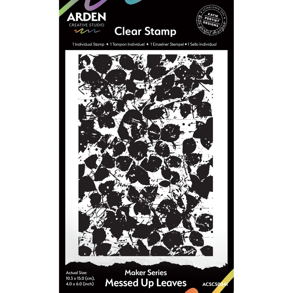 Arden Creative Studio Maker Series Messed Up Leaves Background Clear Stamp acscs0041
