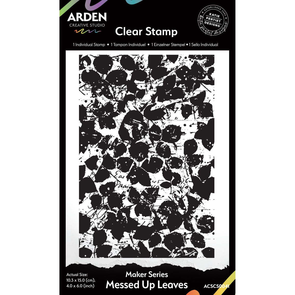 Arden Creative Studio Maker Series Messed Up Leaves Background Clear Stamp acscs0041