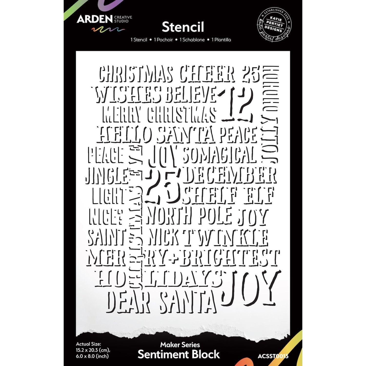 Arden Creative Studio Maker Series Sentiment Block Stencil acsst0013