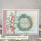Arden Creative Studio Maker Series Sentiment Block Stencil acsst0013 christmas wreath garland cheer card