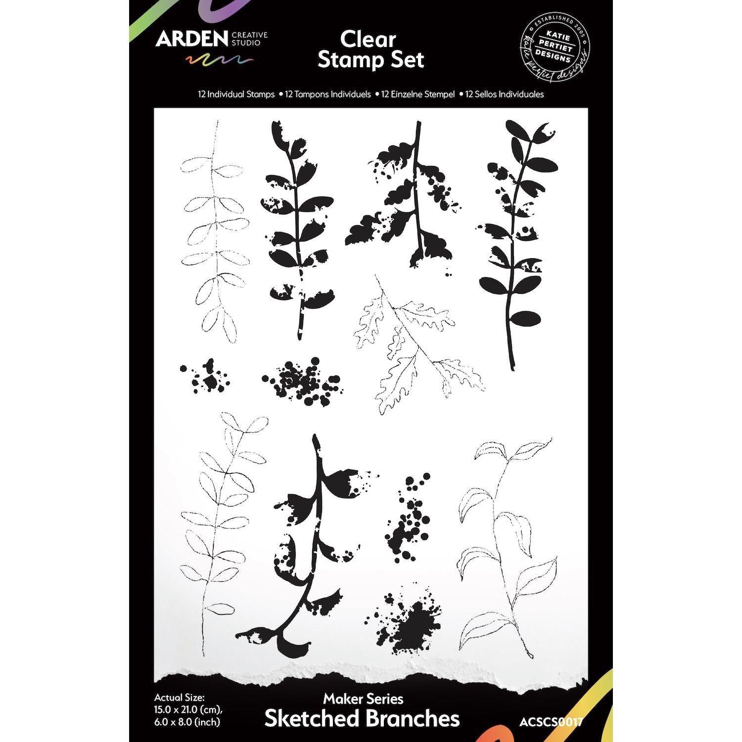 Arden Creative Studio Maker Series Sketched Branches Clear Stamp Set acscs0017
