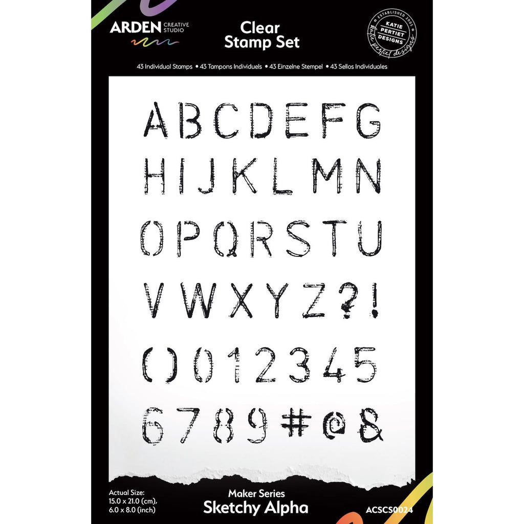 Arden Creative Studio Maker Series Sketchy Alpha Clear Stamp Set acscs0024