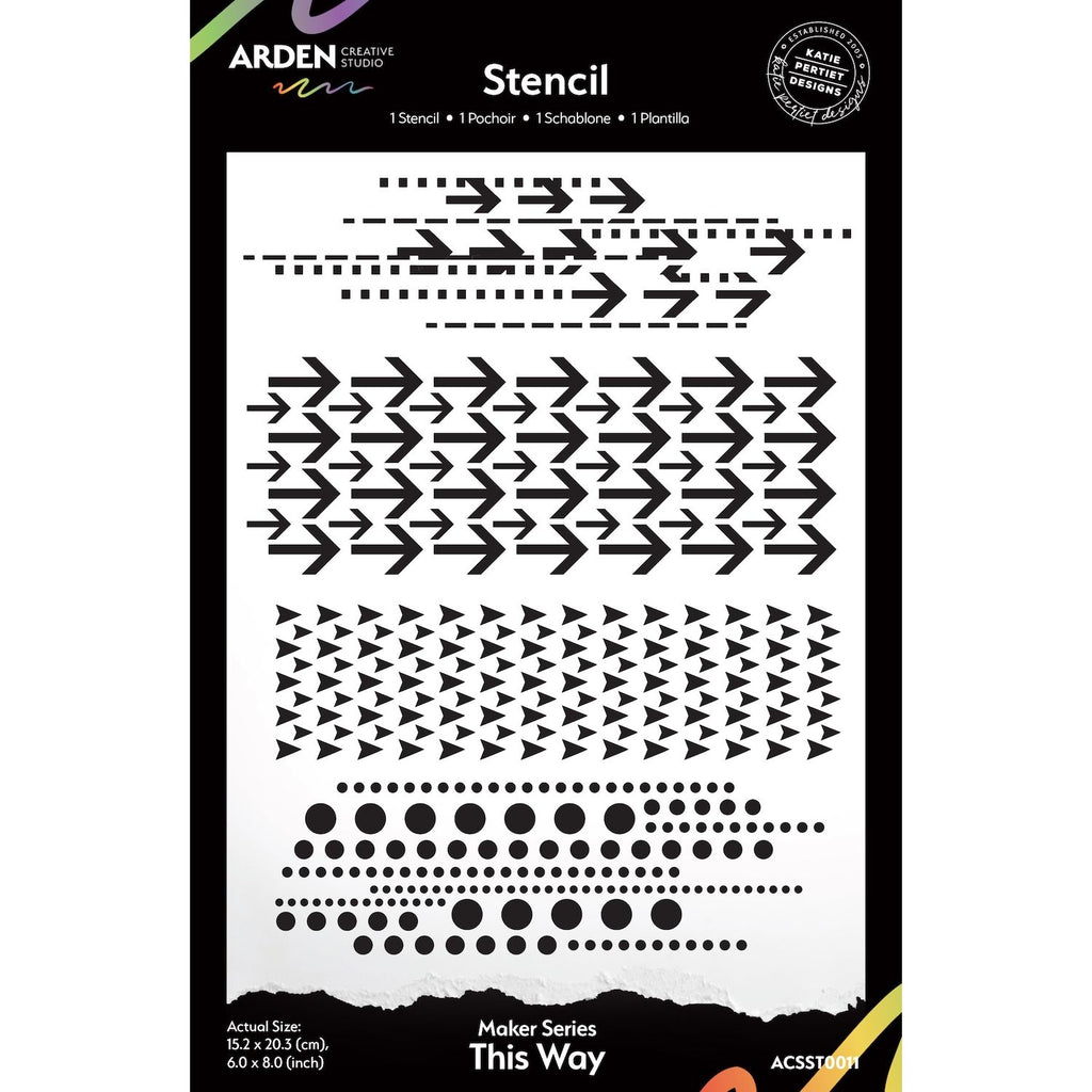 Arden Creative Studio Maker Series This Way 6x8 Stencil acsst0011
