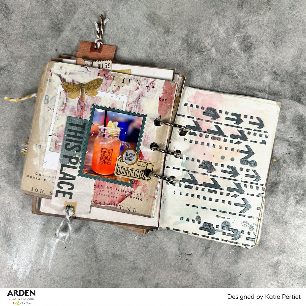Arden Creative Studio Maker Series This Way 6x8 Stencil acsst0011 drink