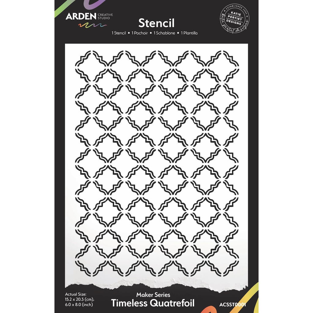 Arden Creative Studio Maker Series Timeless Quatrefoil Stencil acsst0001
