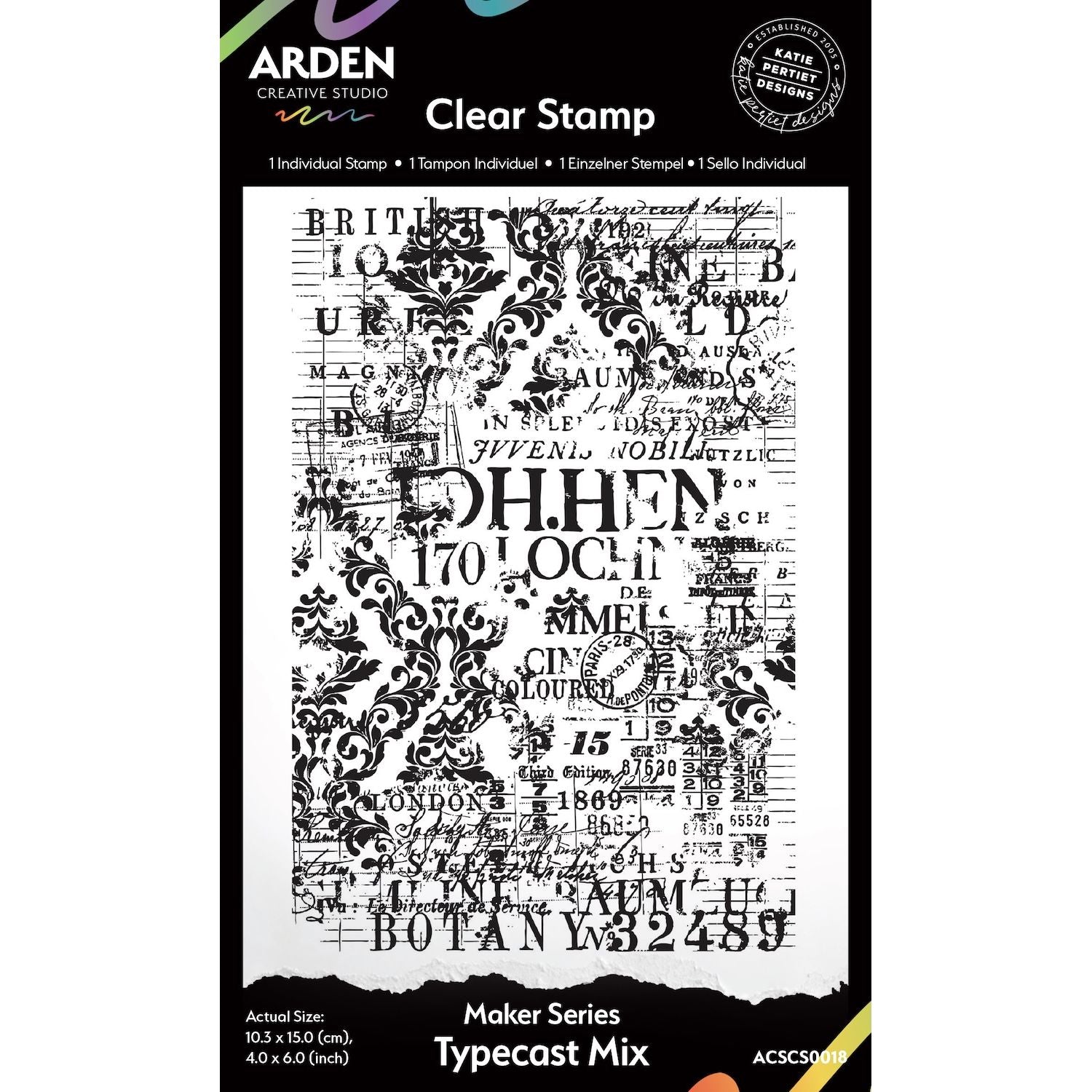 Arden Creative Studio Maker Series Typecast Mix Background Stamp acscs0018
