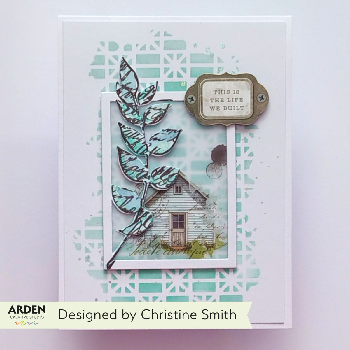 Arden Creative Studio Maker Series Wandering Vines Clear Stamp Set acscs0046 white house grass blue eaves card christine smith