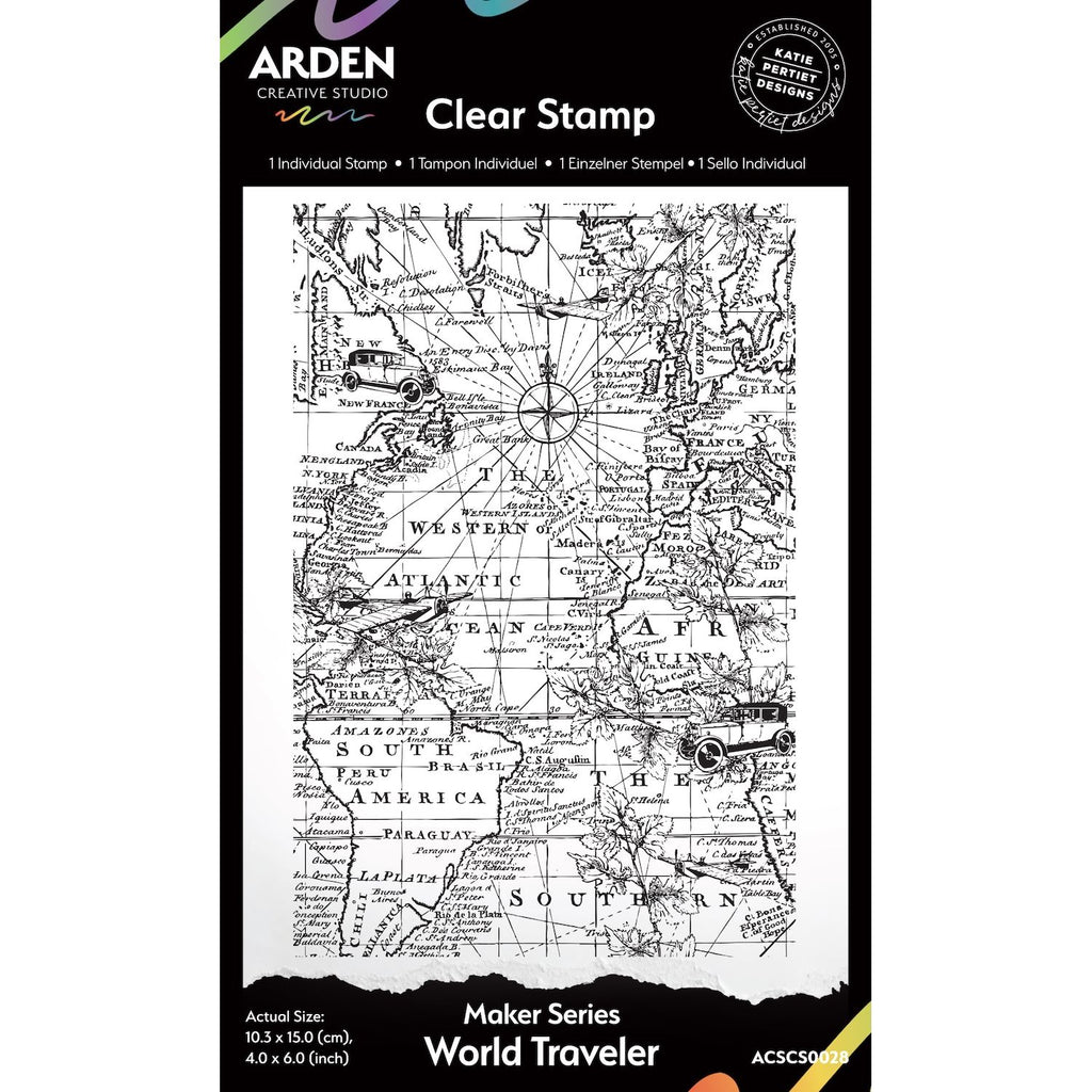 Arden Creative Studio Maker Series World Traveler Background Stamp acscs0028