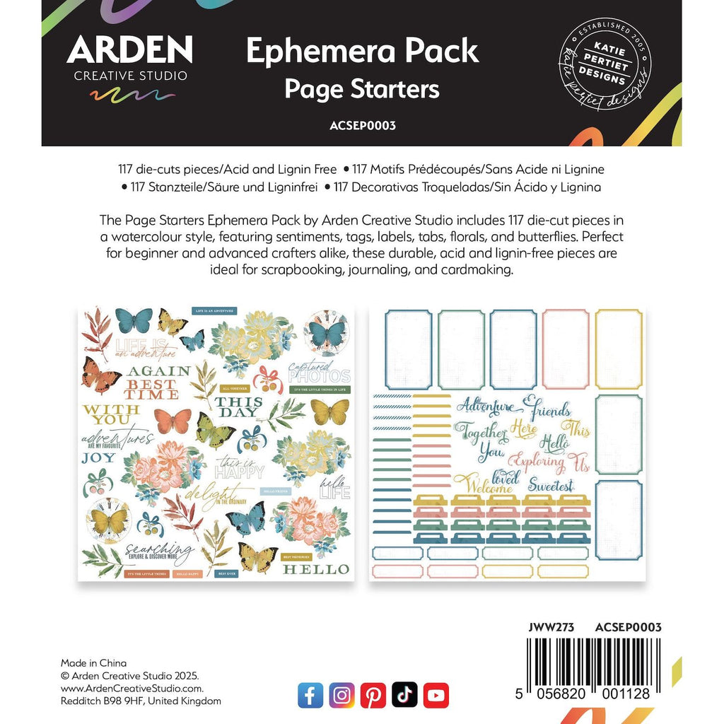 Arden Creative Studio Page Starters Ephemera Pack acsep0003 pages