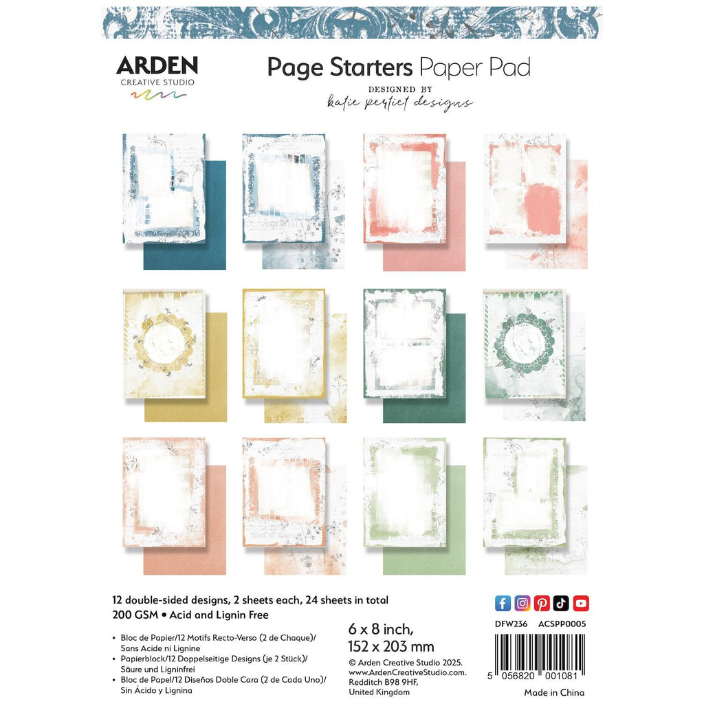 Arden Creative Studio Page Starters Paper Pad acspp0005 pages