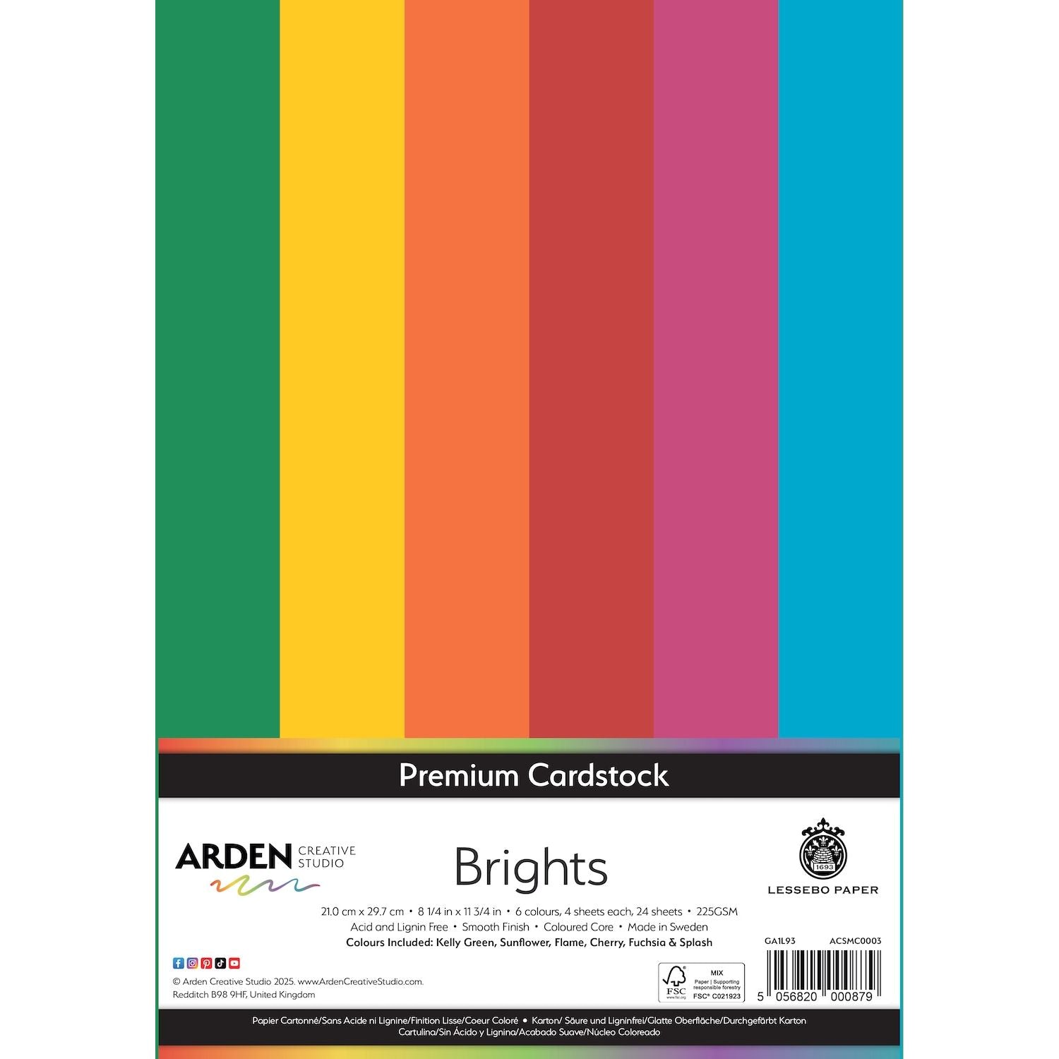 Arden Creative Studio Premium A4 Cardstock Brights acsmc0003