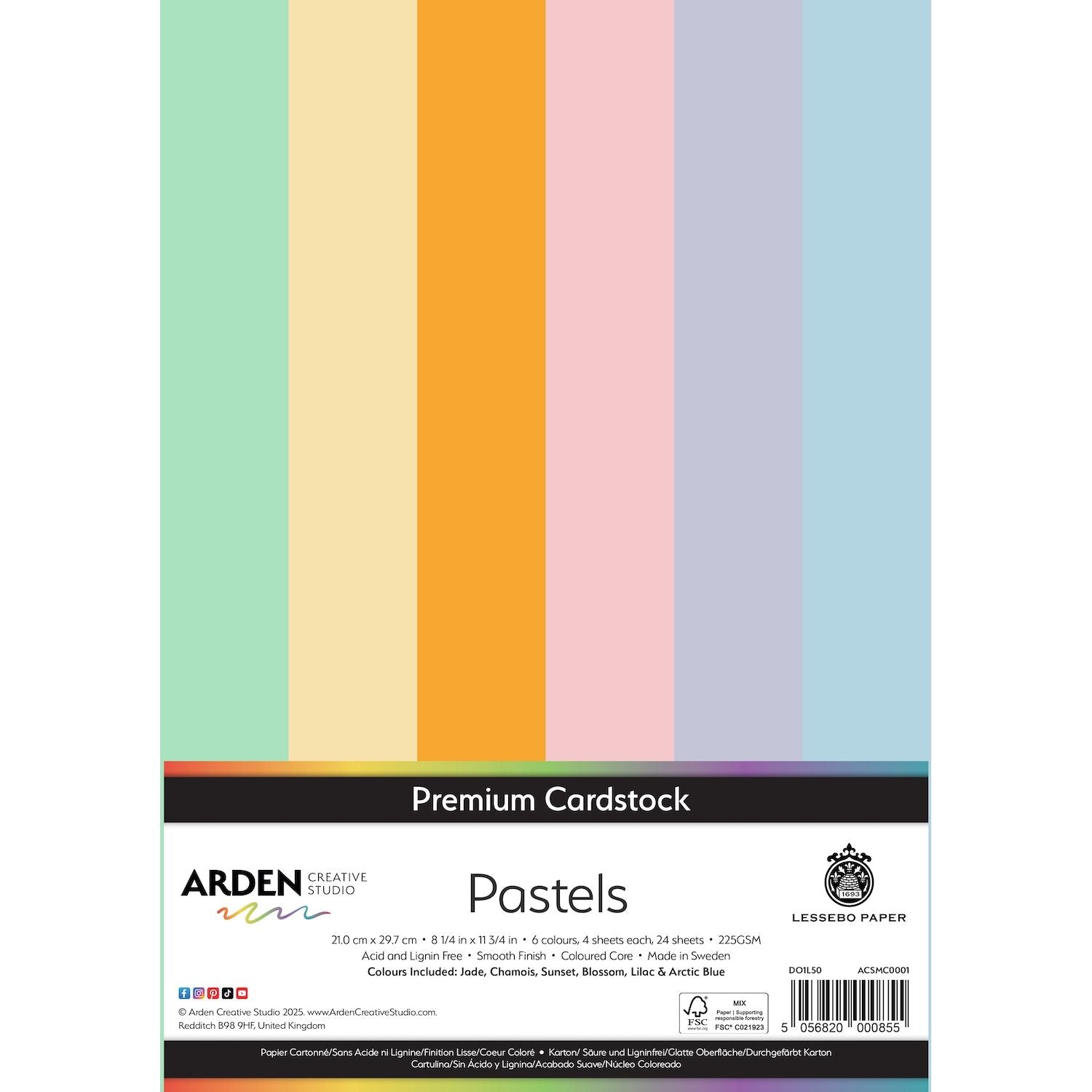 Arden Creative Studio Premium A4 Cardstock Pastels acsmc0001