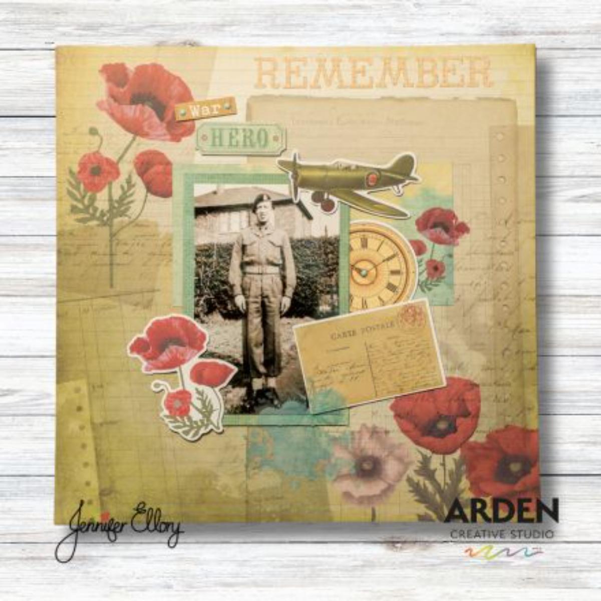 Arden Creative Studio Remembering 8x8 Paper Pad acspp0016 plane