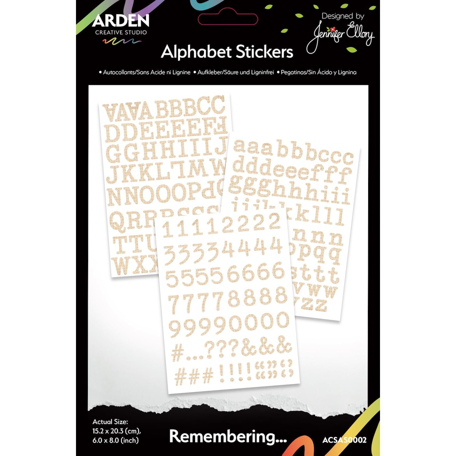 Arden Creative Studio Remembering Alphabet Stickers acsas0002

