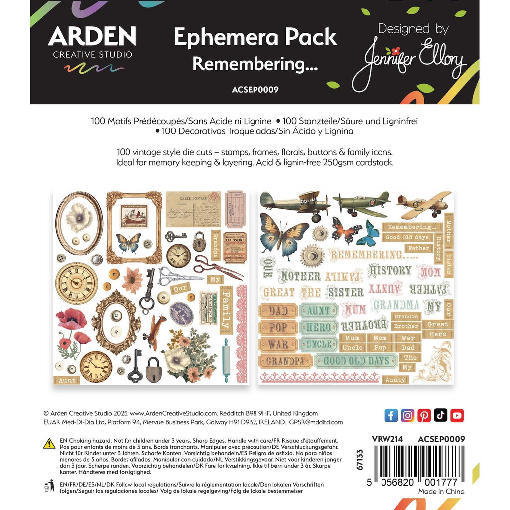 Arden Creative Studio Remembering Ephemera Pack acsep0009
