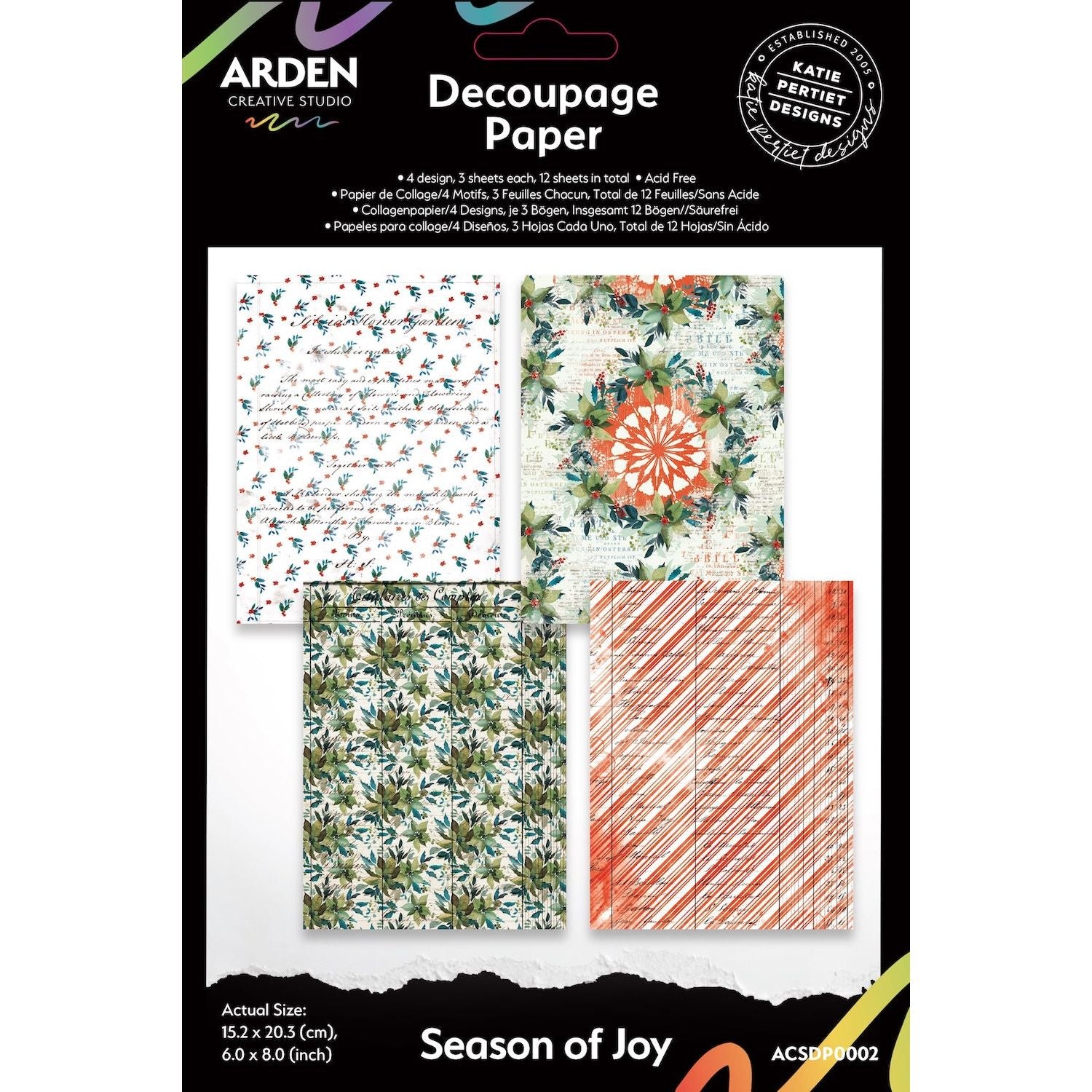 Arden Creative Studio Season of Joy Decoupage Paper acsdp0002
