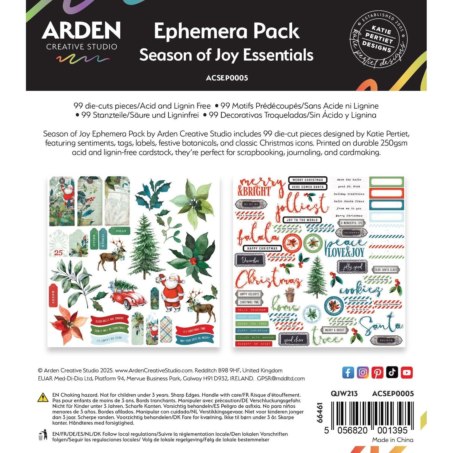 Arden Creative Studio Season of Joy Essentials Ephemera Pack acsep0005