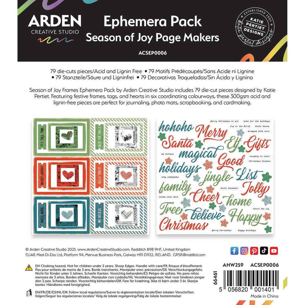Arden Creative Studio Season of Joy Page Makers Ephemera Pack acsep0006