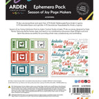 Arden Creative Studio Season of Joy Page Makers Ephemera Pack acsep0006