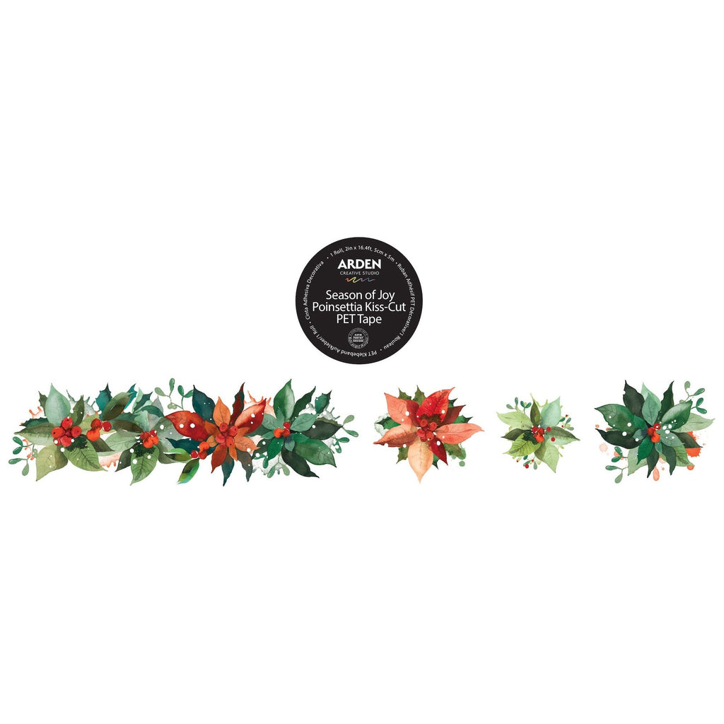 Arden Creative Studio Season of Joy Poinsettia Kiss Cut Tape acsct0005