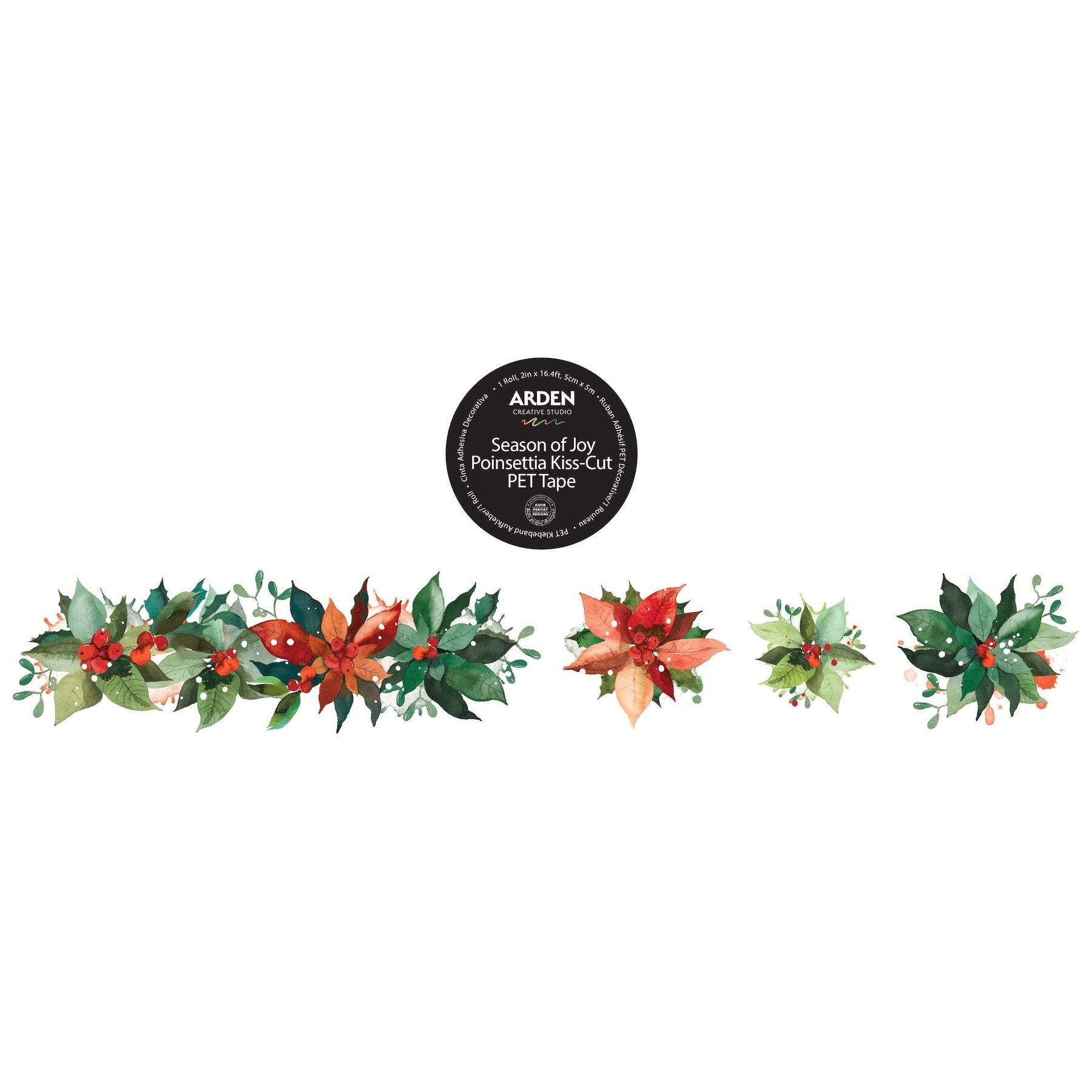 Arden Creative Studio Season of Joy Poinsettia Kiss Cut Tape acsct0005