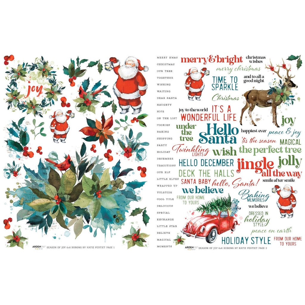Arden Creative Studio Season of Joy Rub-On Transfer Set acsro0004 pieces