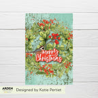 Arden Creative Studio Sentiment Cloud Series Merry Christmas Dies acscd0032 wreath bird berries card