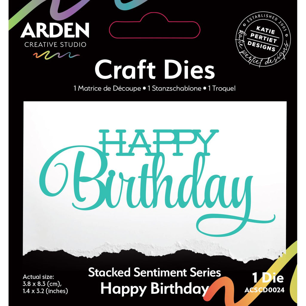 Arden Creative Studio Stacked Happy Birthday Die acscd0024
