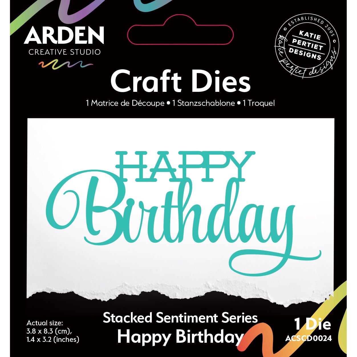 Arden Creative Studio Stacked Happy Birthday Die acscd0024
