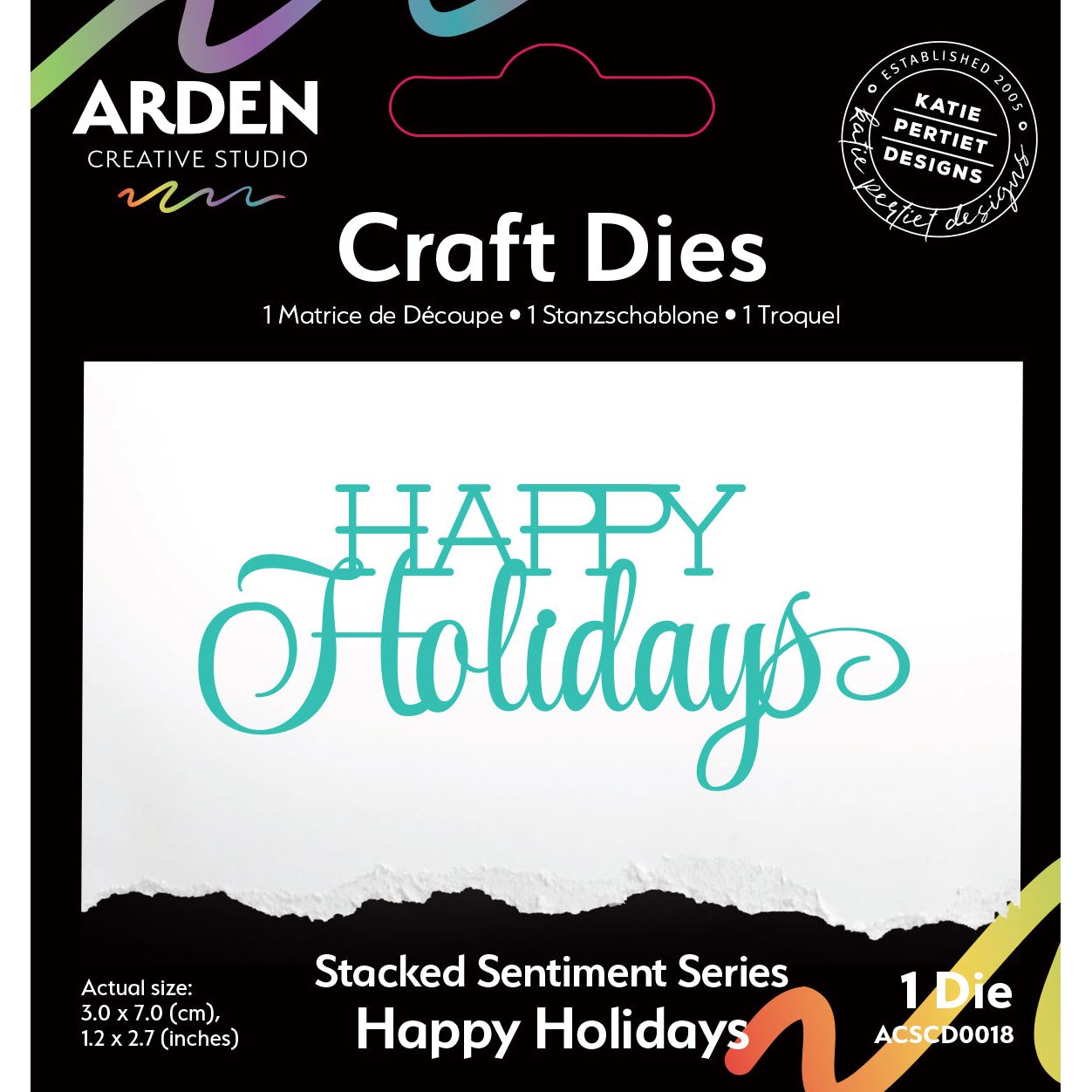 Arden Creative Studio Stacked Happy Holidays Die acscd0018