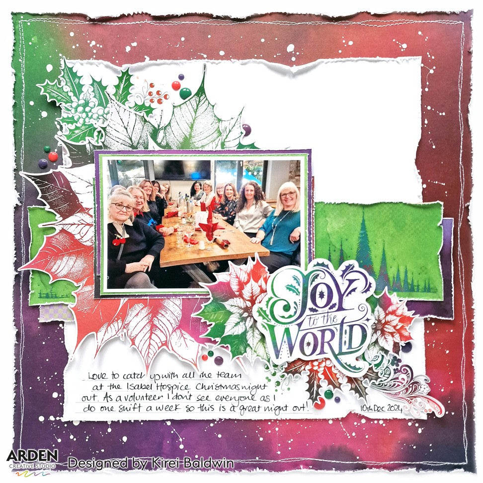 Arden Creative Studio Vintage Christmas 12x12 Paper Pad acspp0007 joy to the world
