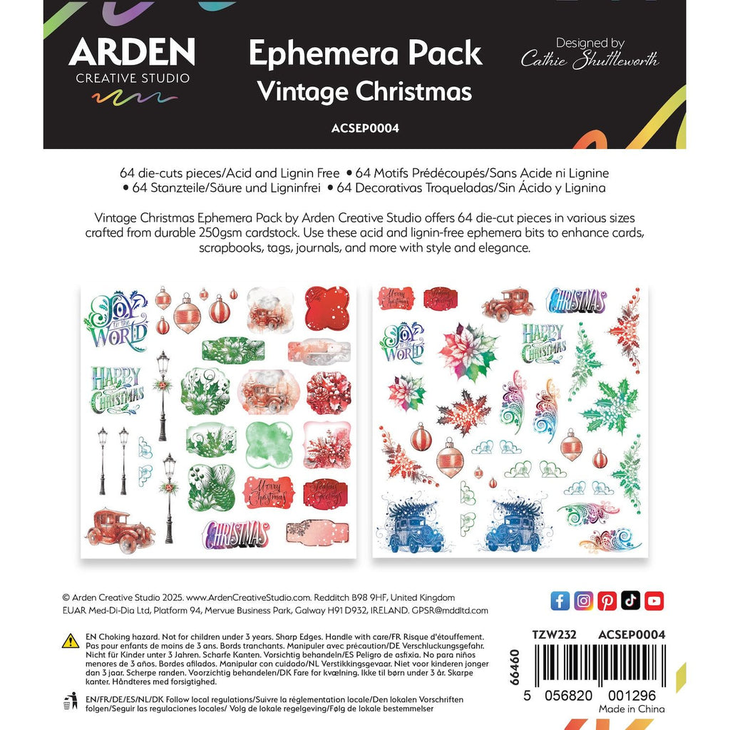 Arden Creative Studio Vintage Christmas Ephemera Pack acsep0004