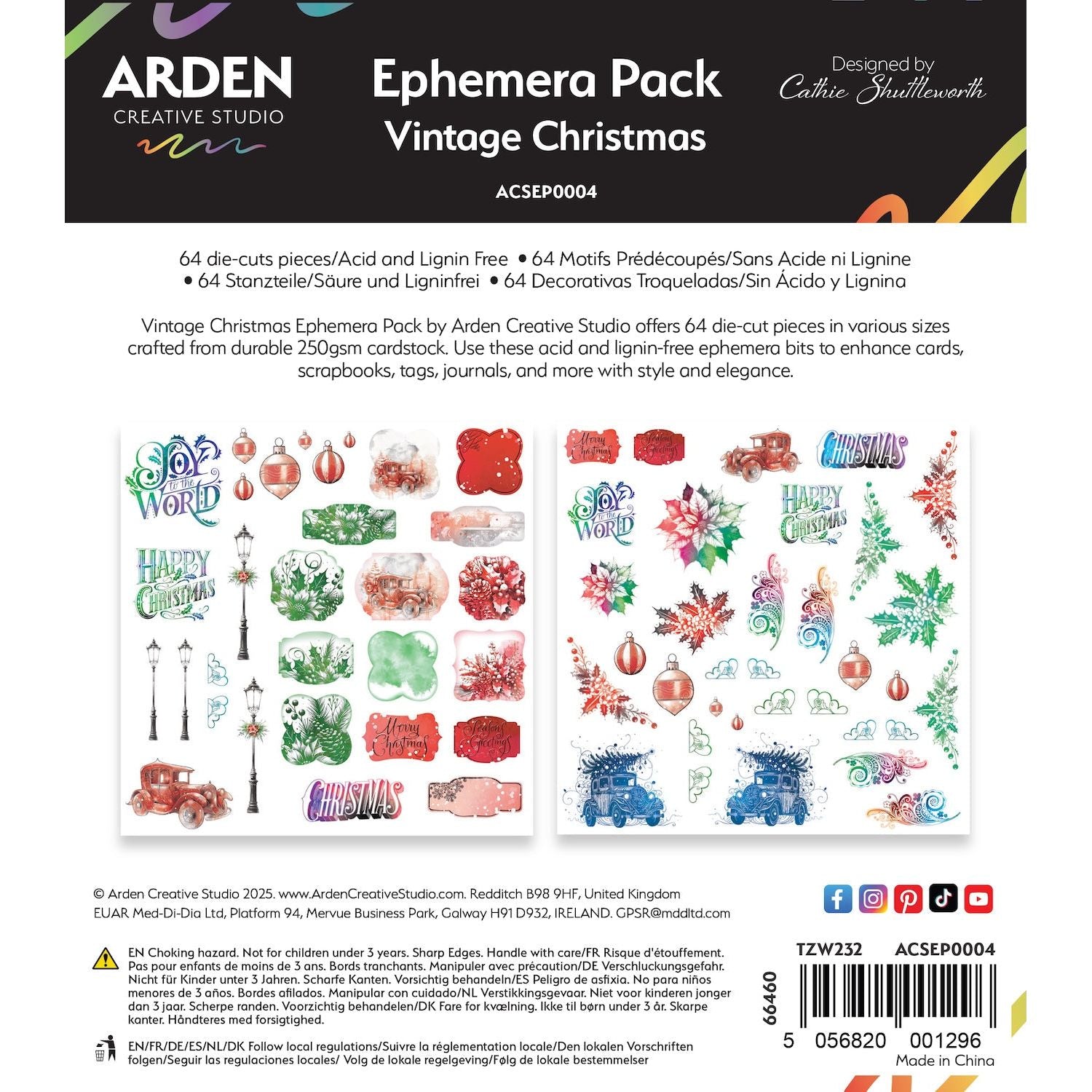 Arden Creative Studio Vintage Christmas Ephemera Pack acsep0004