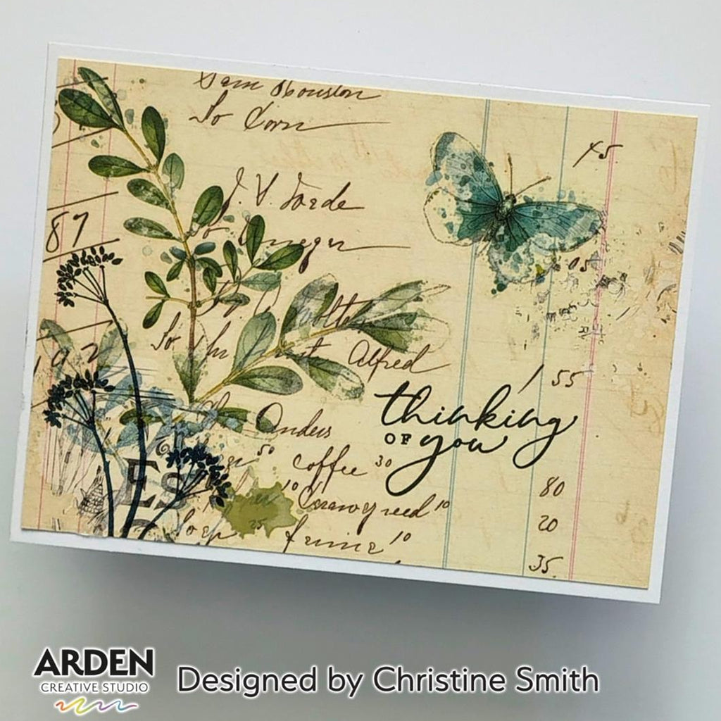 Arden Creative Studio Vintage Makers Ledger Essentials 6x8 Paper acspp0025 thinking of you