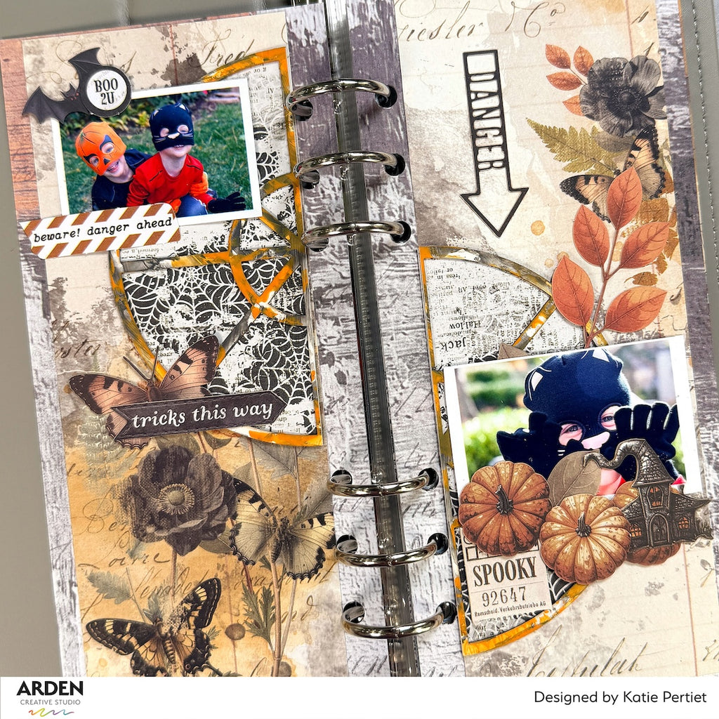 Arden Creative Studio Wicked Woods 12x12 Paper Pad acspp0029 haunted house pumpkins spooky trick this way card katie pertiet