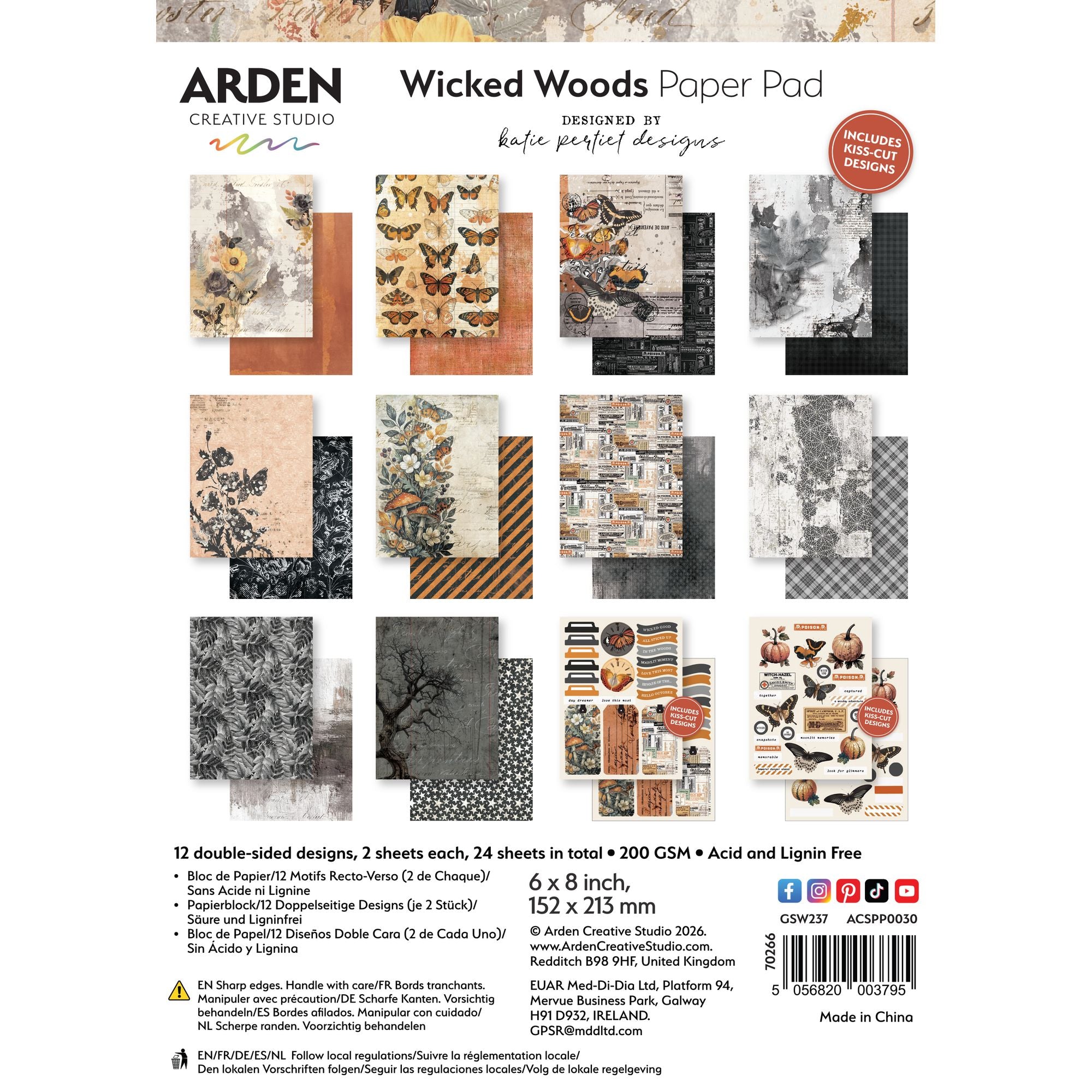 Arden Creative Studio Wicked Woods 6x8 Paper Pad acspp0030
