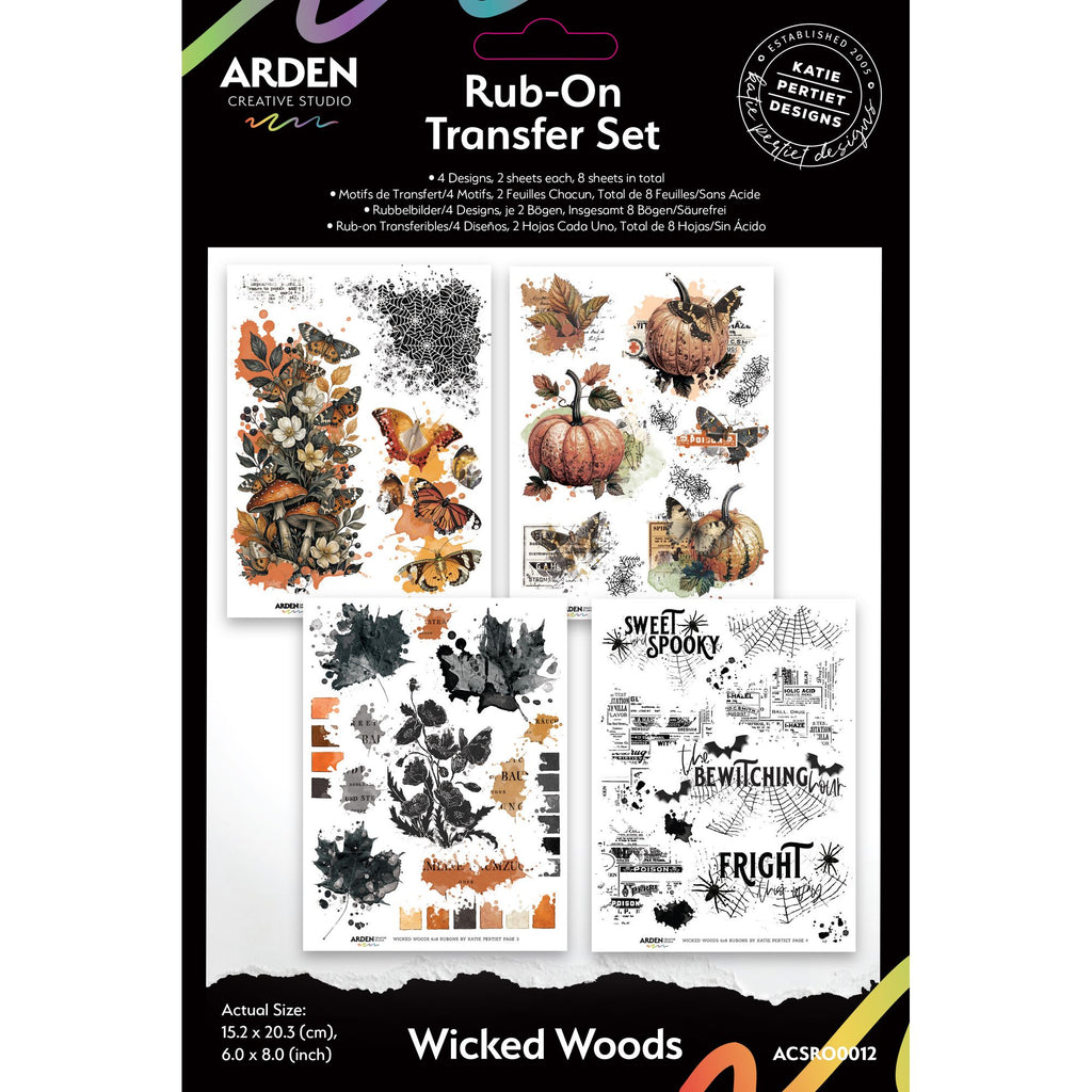 Arden Creative Studio Wicked Woods 6x8 Rub On Transfer Set acsro0012