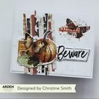 Arden Creative Studio Wicked Woods 6x8 Rub On Transfer Set acsro0012 moth on pumpkin  leaves beware card christine smith