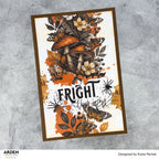 Arden Creative Studio Wicked Woods 6x8 Rub On Transfer Set acsro0012 mushrooms spider fright card katie pertiet