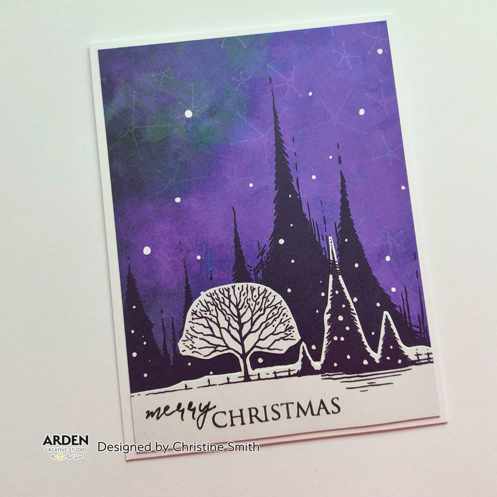 Arden Creative Studio Winter Etchings Clear Stamp Set acscs0012 trees