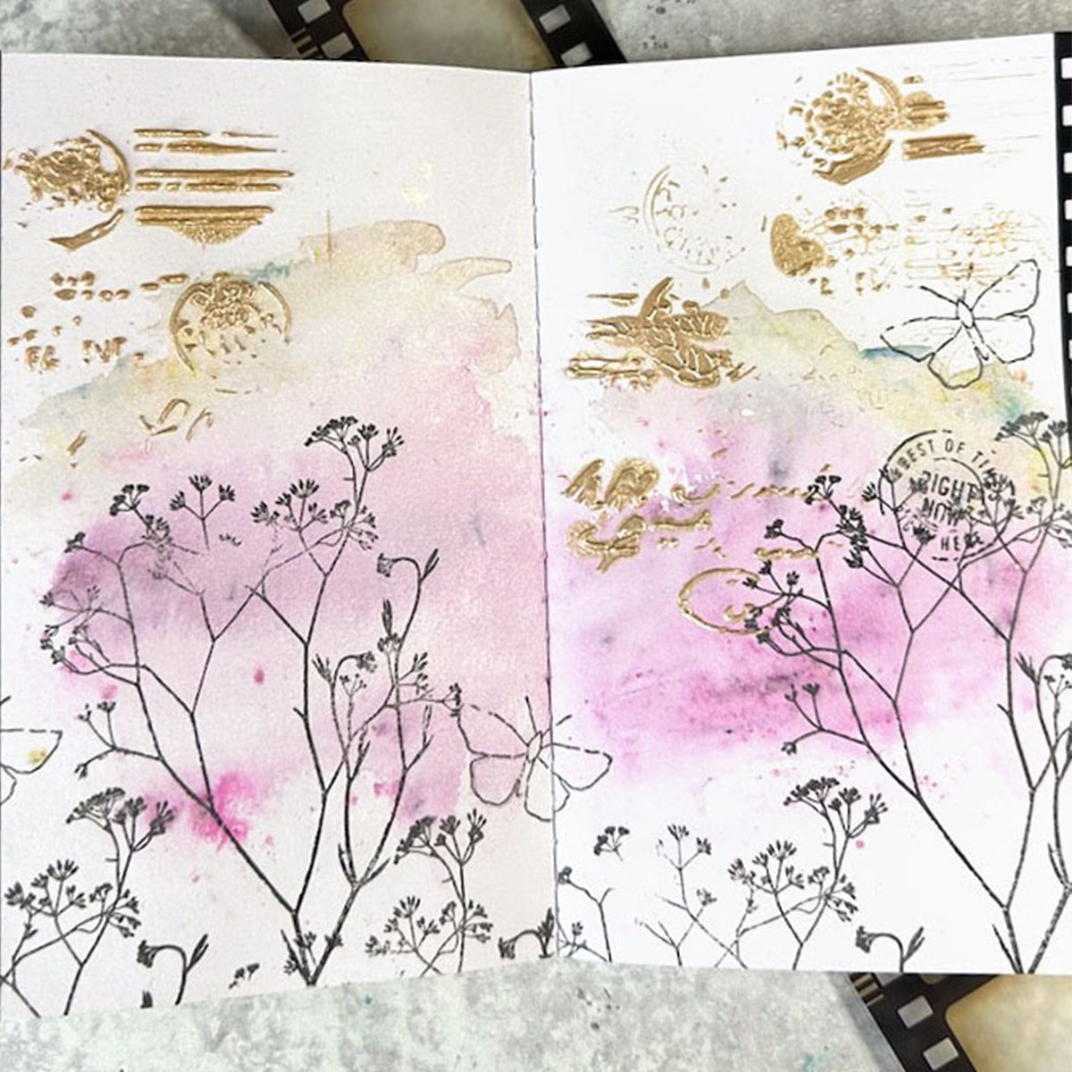 Arden Creative Studio Wispy Stems Clear Stamps acscs0008 butterfly