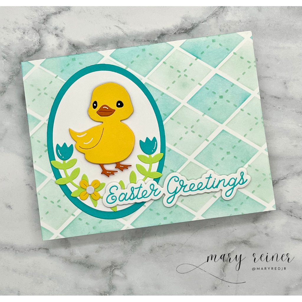 Simon Says Stamp Set of 3 Stencils Argyle Builder 1075st Rain or Shine Easter Card | color-code:ALT01
